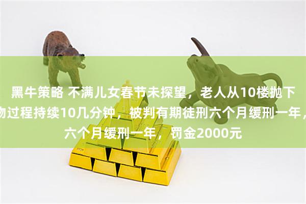 黑牛策略 不满儿女春节未探望，老人从10楼抛下5箱红酒，抛物过程持续10几分钟，被判有期徒刑六个月缓刑一年，罚金2000元
